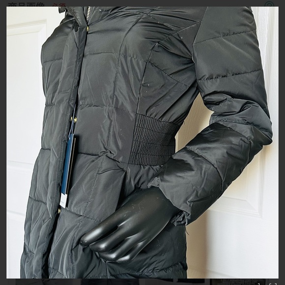 NWT Cole Haan Black Hooded Puffer Coat Black XS - Picture 8 of 16